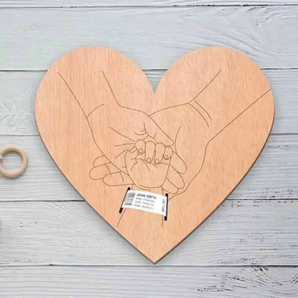 KleinGeluk® | Houten Herinneringsbordje – Bewaar het Ziekenhuisbandje van je Baby met Liefde