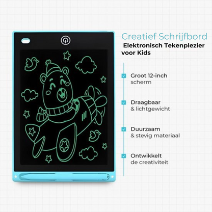 KleinGeluk® Creatief Schrijfbord | Elektronisch Tekenplezier voor Kids (12 inch groot)